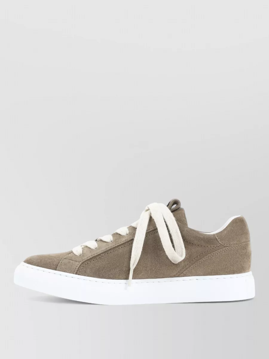 Brunello Cucinelli Suede Leather Low-Top Sneakers