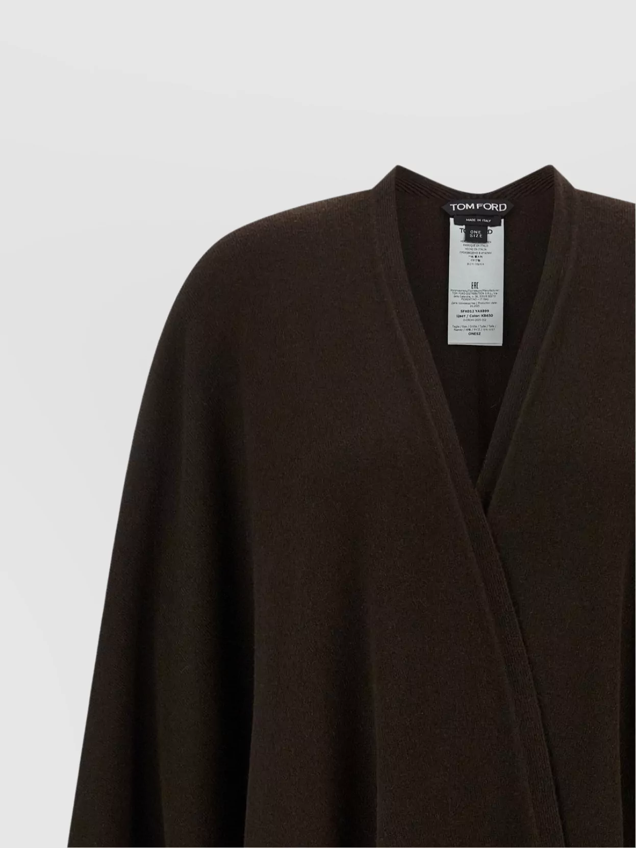 Tom Ford Cashmere Poncho Draped Design Mid-Length