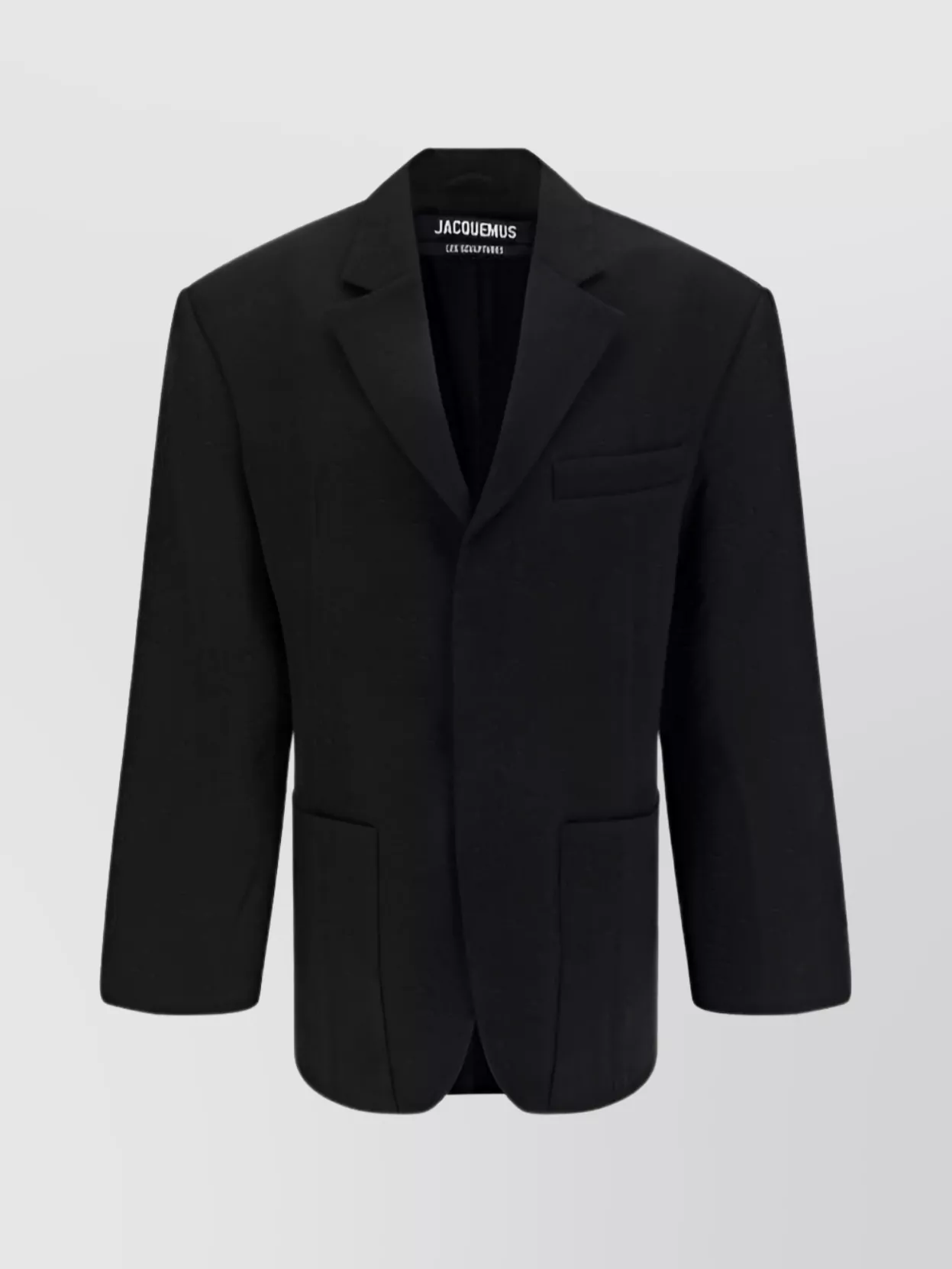 Jacquemus Oversize Fit Wool Blazer Jacket In Black