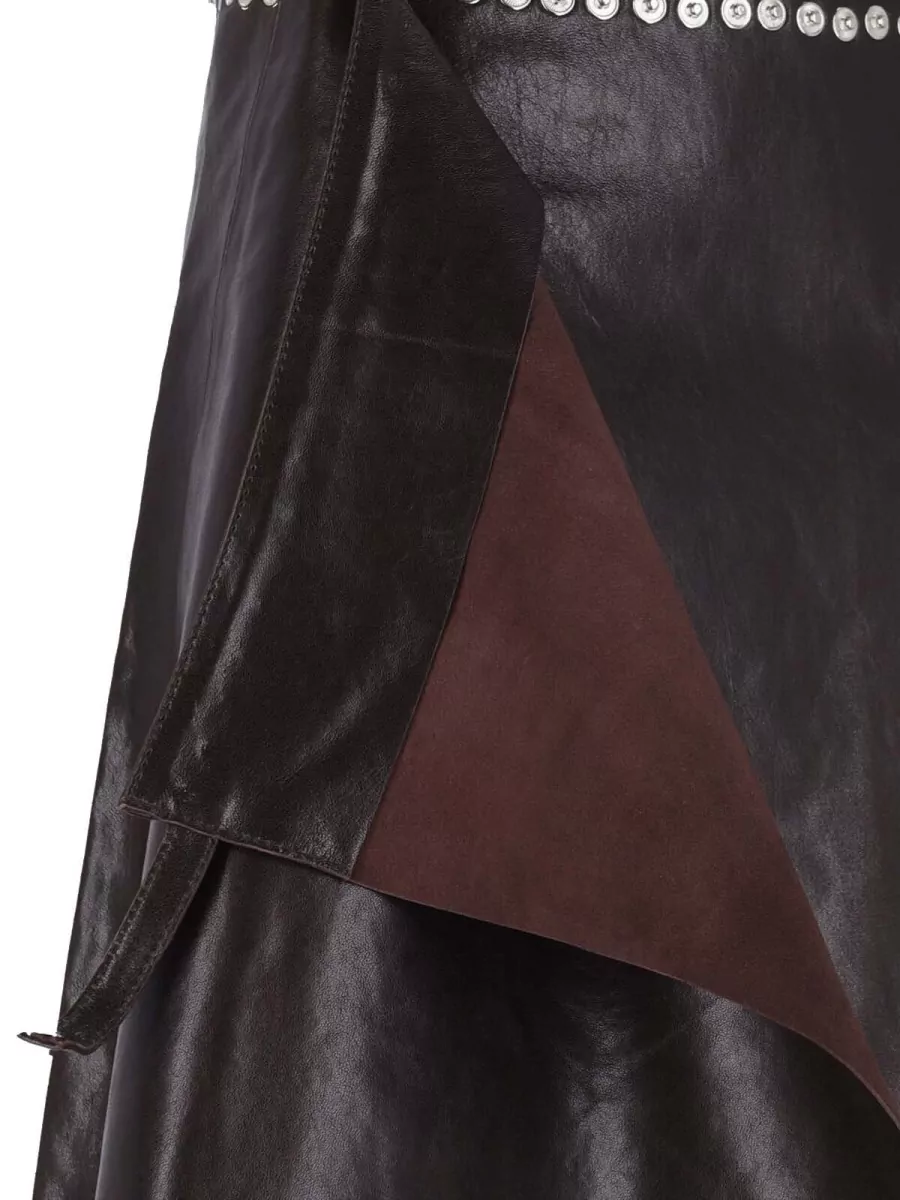 Paloma Wool Lamb Leather Knee-Length Wrap Skirt