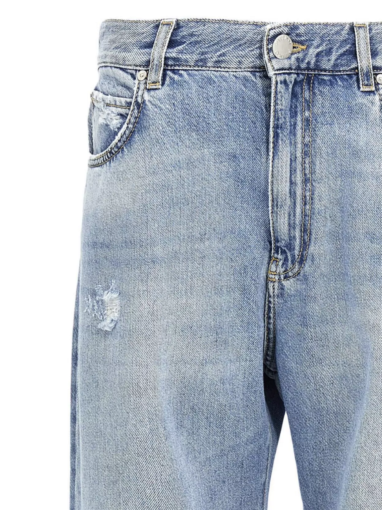 Pinko Wide-Leg Distressed Jeans Five-Pocket Style
