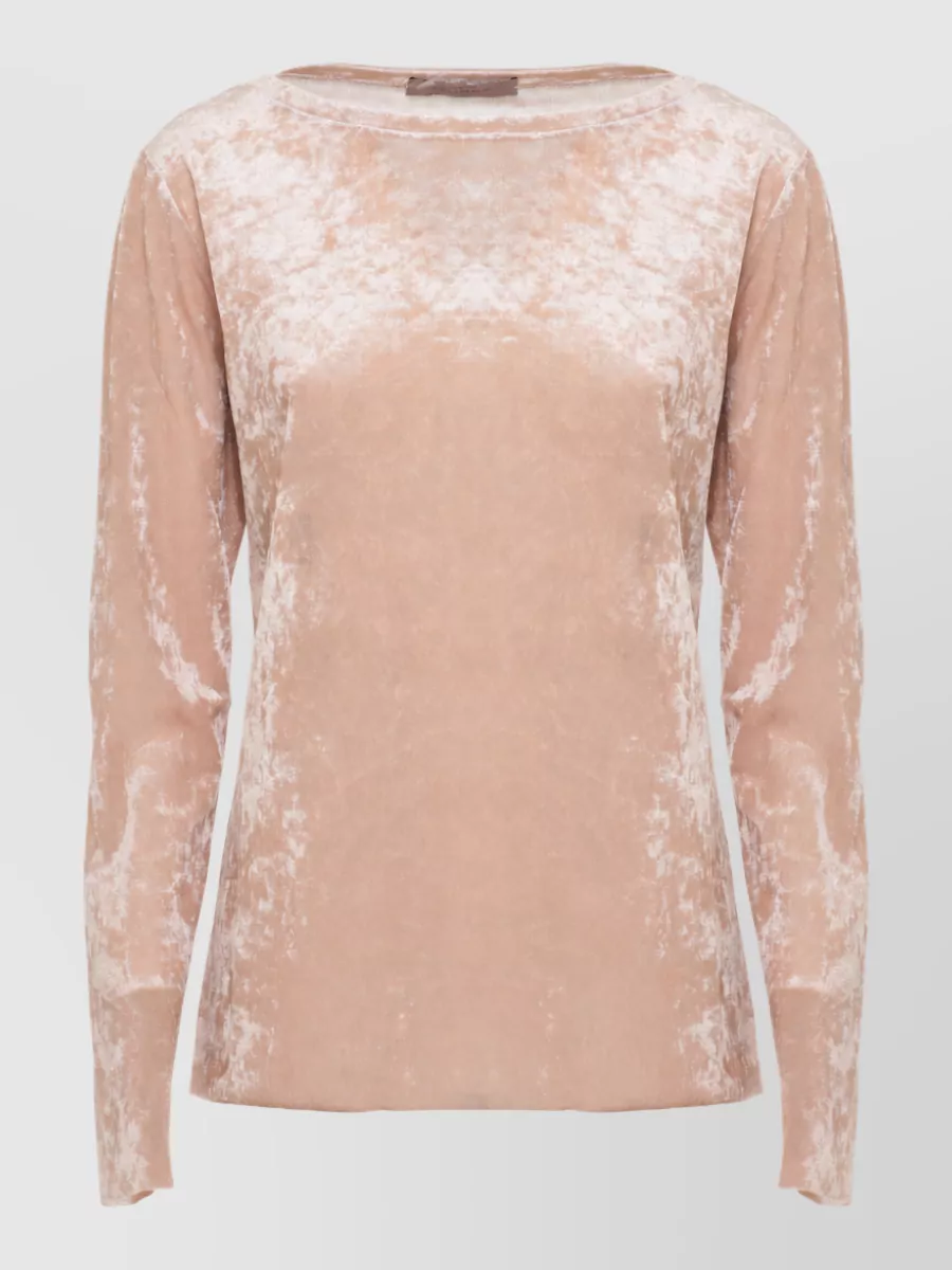 D.exterior high-neck long-sleeve blouse