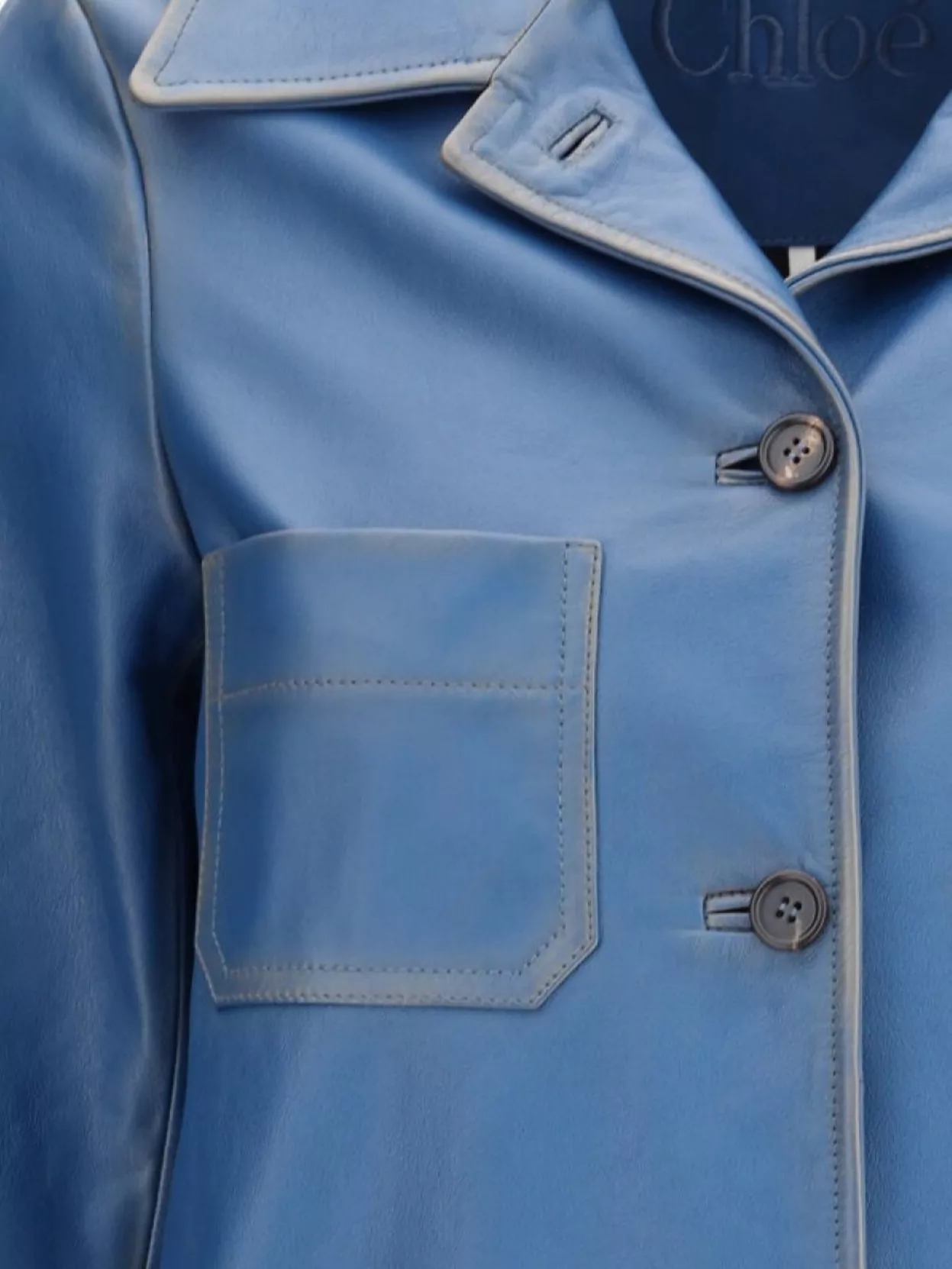 Chloé Cowhide Leather Coat With Patch Pockets