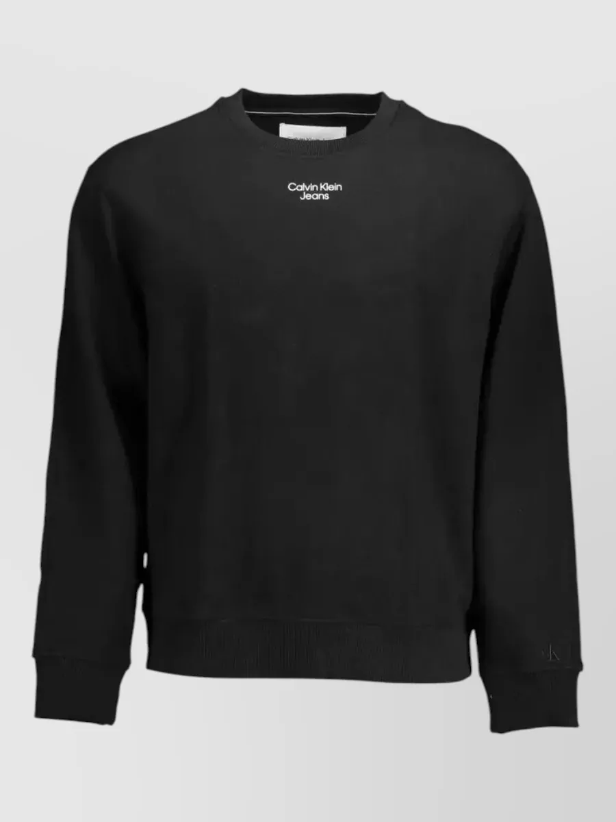 Calvin Klein cotton ribbed crew neck sweatshirt
