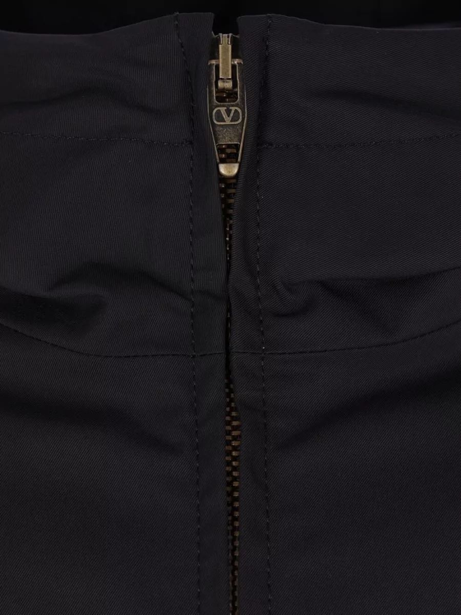 Valentino Vlogo Hooded Blouson Jacket Elastic Cuffs