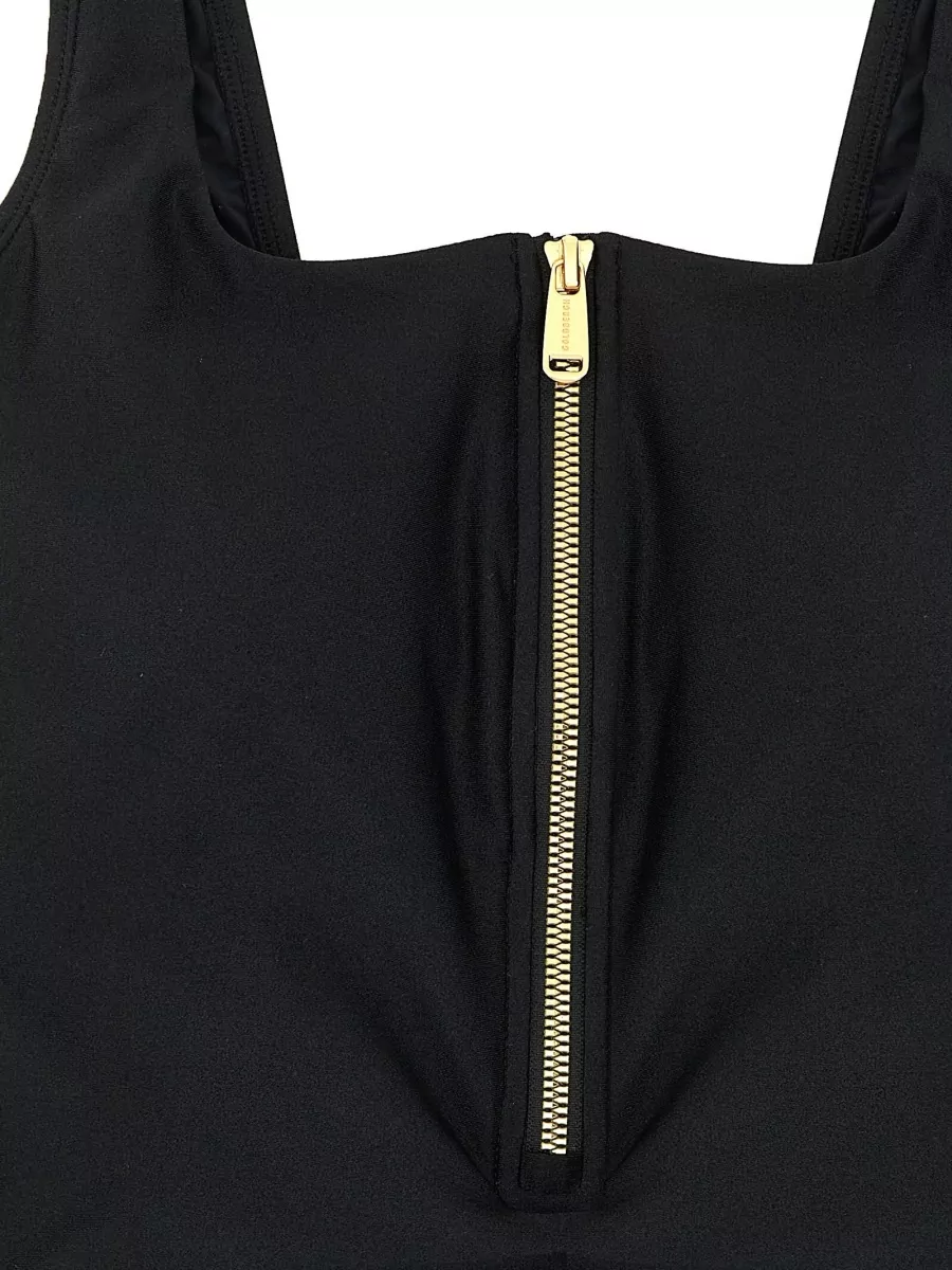 Goldbergh Square-Neck Zip One-Piece Swimsuit