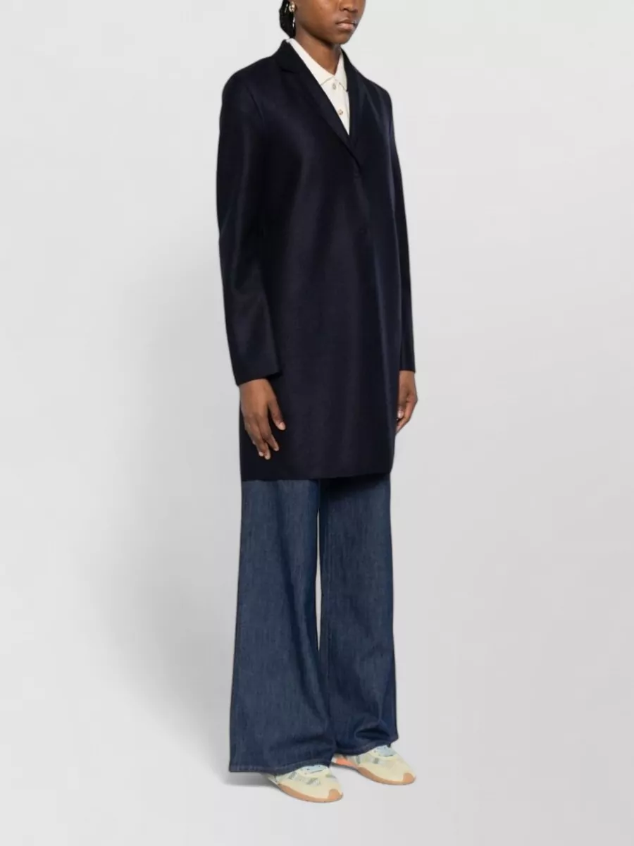 Harris Wharf London Wool Coat Long Sleeves Notched Lapels
