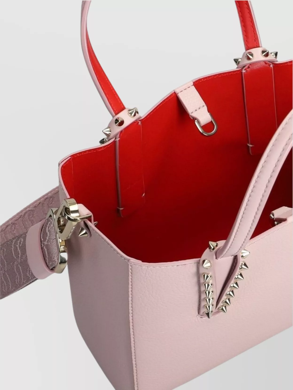 Christian Louboutin Mini Leather Tote With Spike Stud Detailing