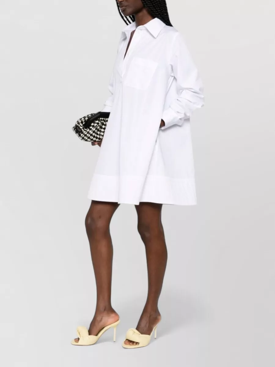 Stella Mccartney Cotton Long-Sleeve Mini Shirt Dress