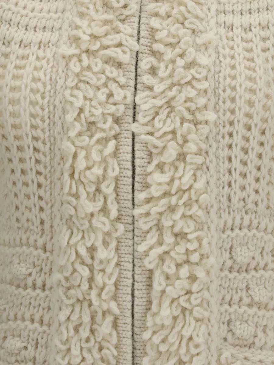 Fendi Chunky Cable Knit Hooded Gilet