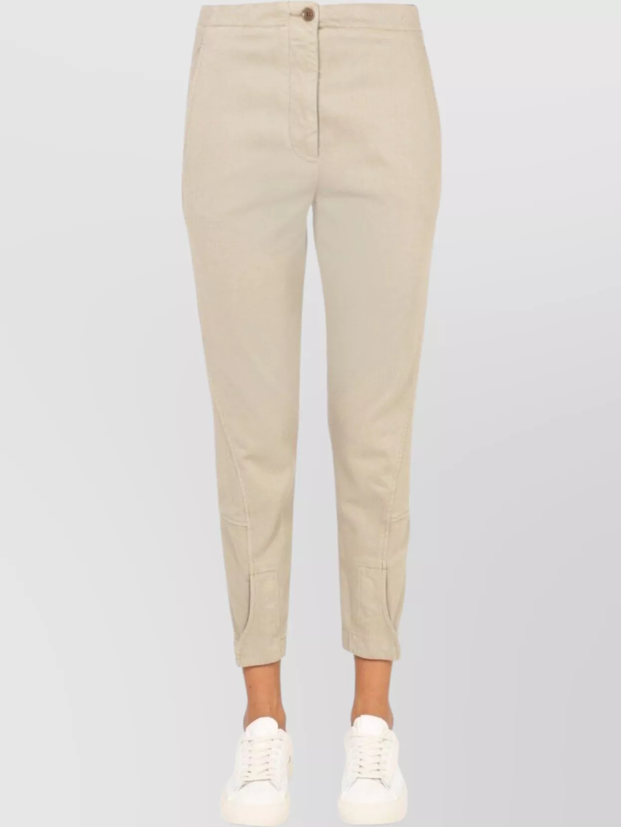 ASPESI CROPPED TROUSERS WITH POCKETS AND BELT LOOPS