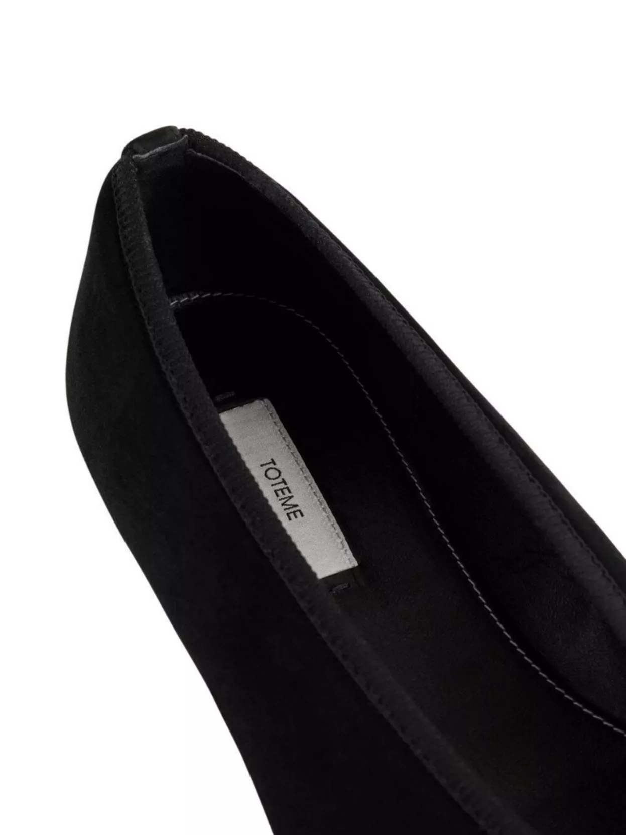 Totême Pointed Toe Suede Ballerinas With Ribbed Edge