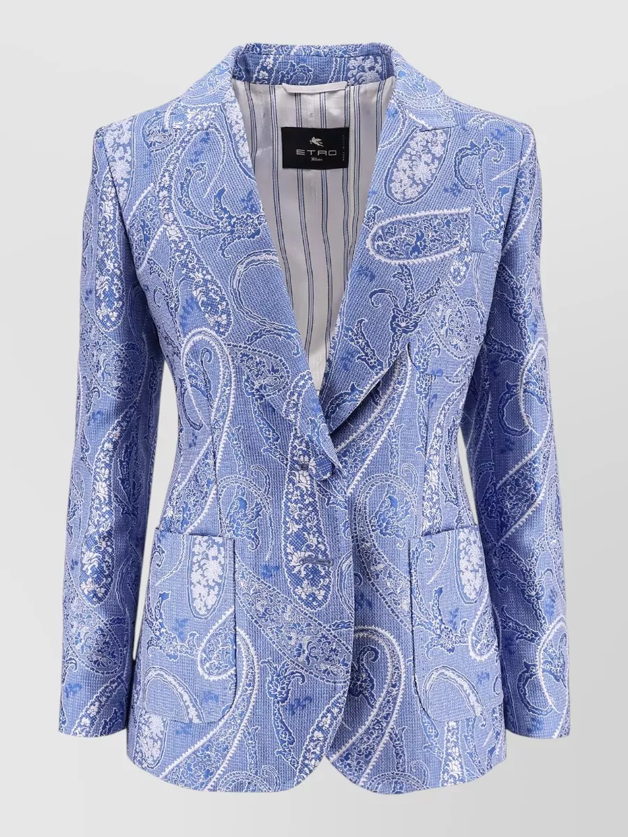 Etro silk blend paisley print single breasted blazer