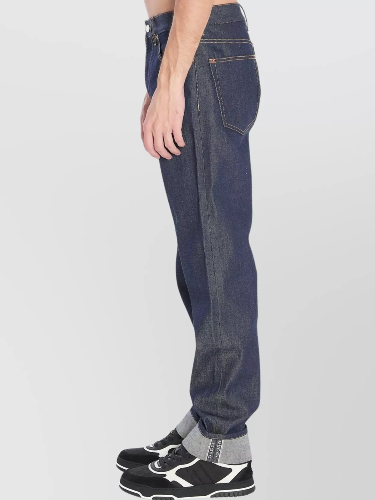 Gucci Embroidered Hems Denim Trousers