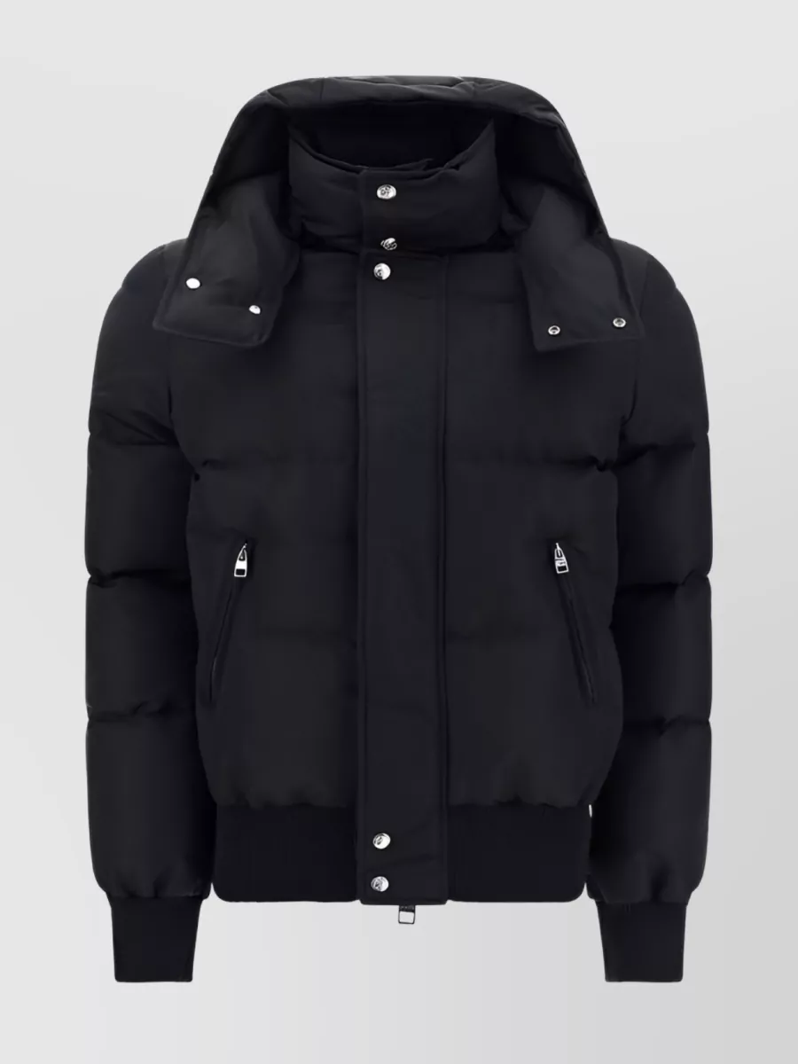 Shop Alexander Mcqueen Padded Logo-print Zip Jacket In Black
