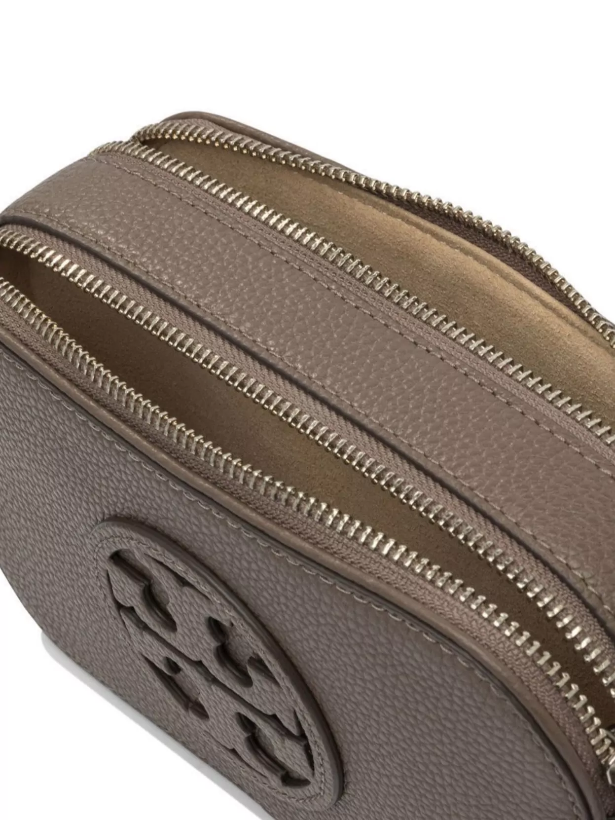 Tory Burch Textured Finish Crossbody Bags With Adjustable Strap And Tassel Detail In Gray