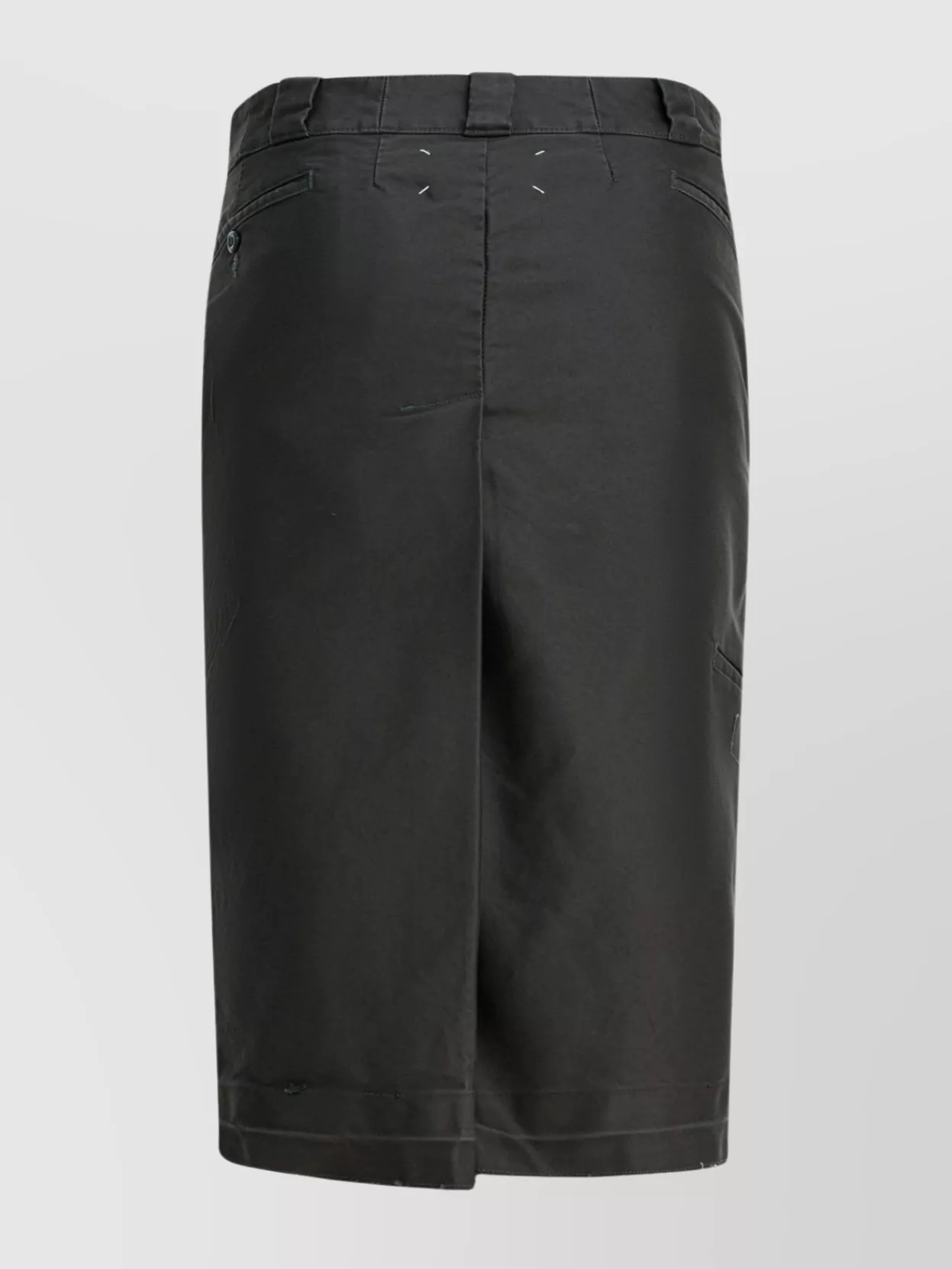 Maison Margiela Midi Skirt With Back Pocket And Front Slit In Black
