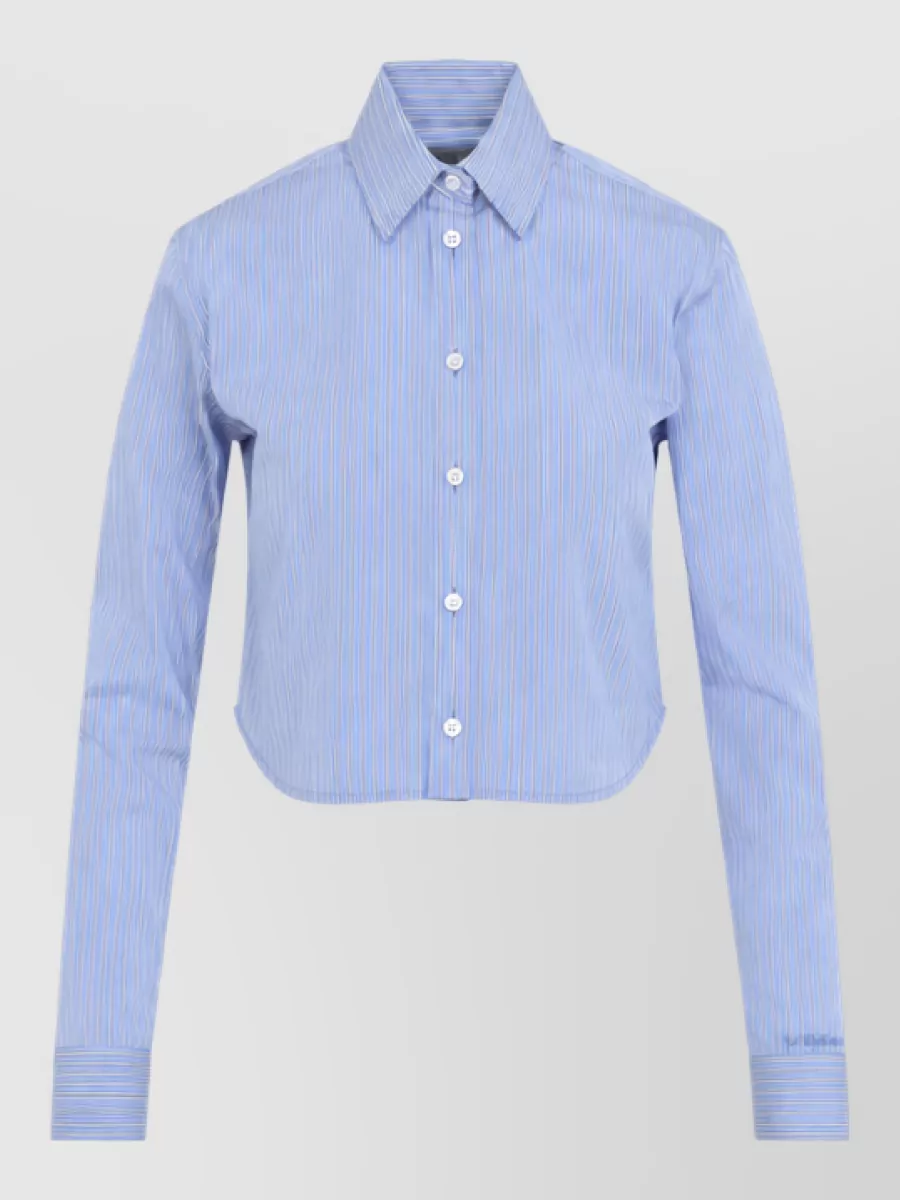 Balenciaga Striped Cropped Shirt