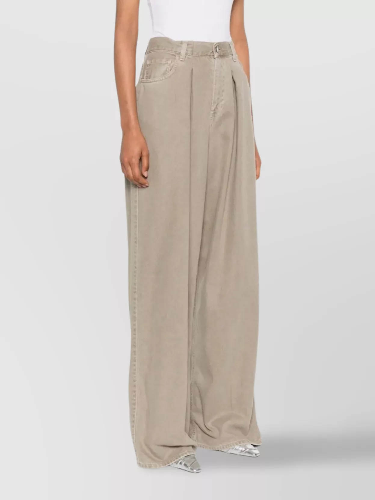 Haikure Soft Pleated High Waist Trousers