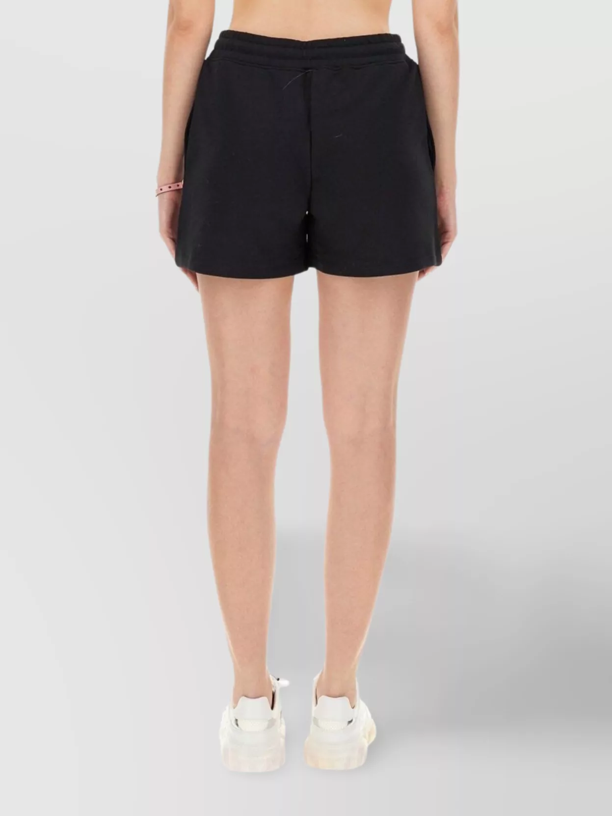 Shop Moschino Graphic Print Elastic Waistband Shorts