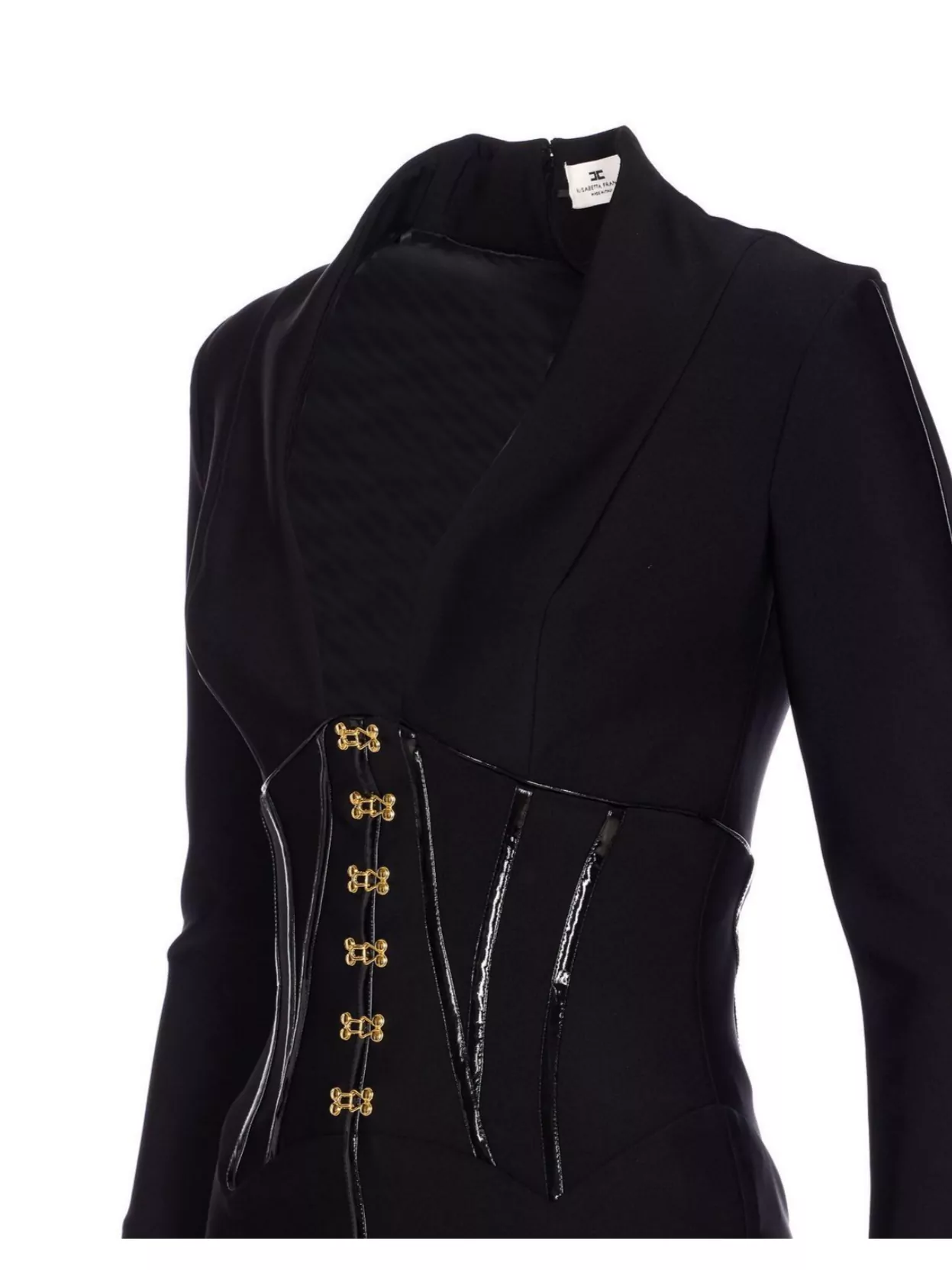Elisabetta Franchi Structured Mini Dress Corset Detailing