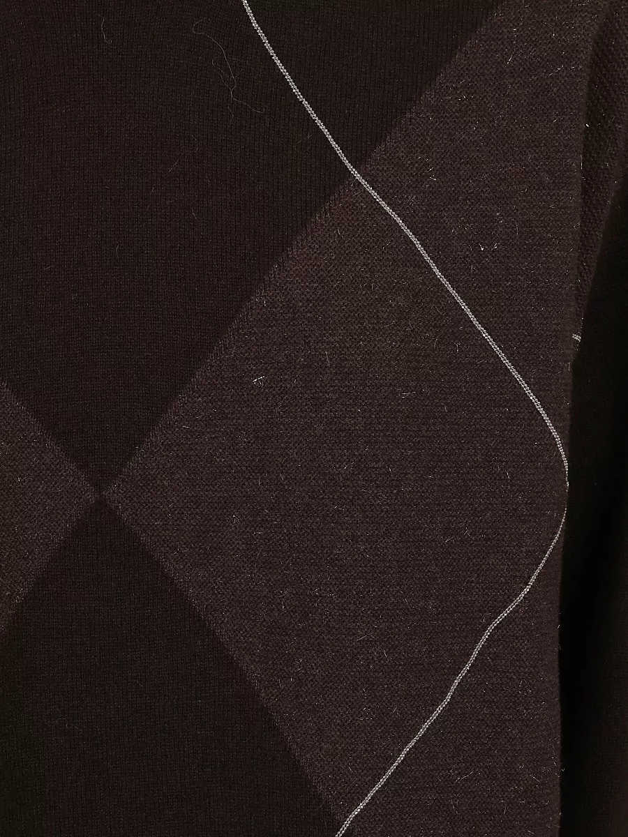 Peserico Wool Silk Cashmere High Neck Long Sleeve Geometric Sweater
