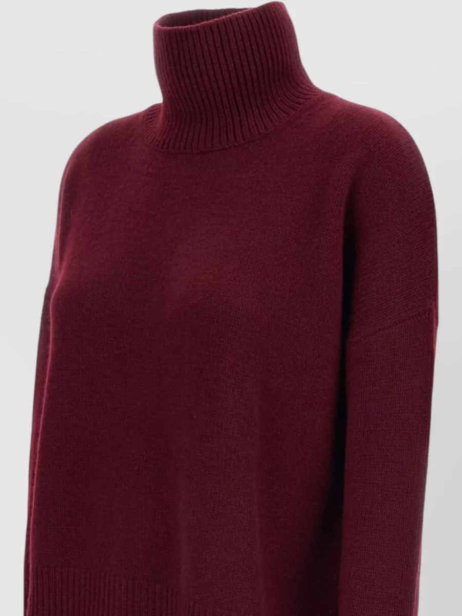 Lisa Yang Cashmere Heavy-Knit Mock-Neck Asymmetric Hem Relaxed-Fit Sweatshirt