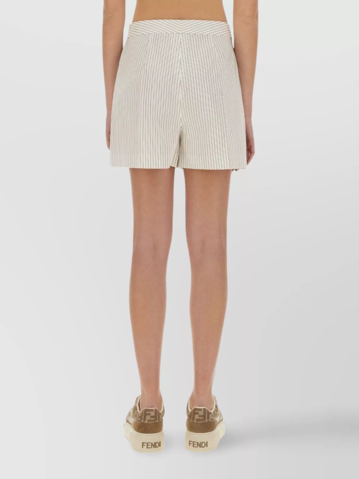Fendi Cotton And Silk Striped Shorts