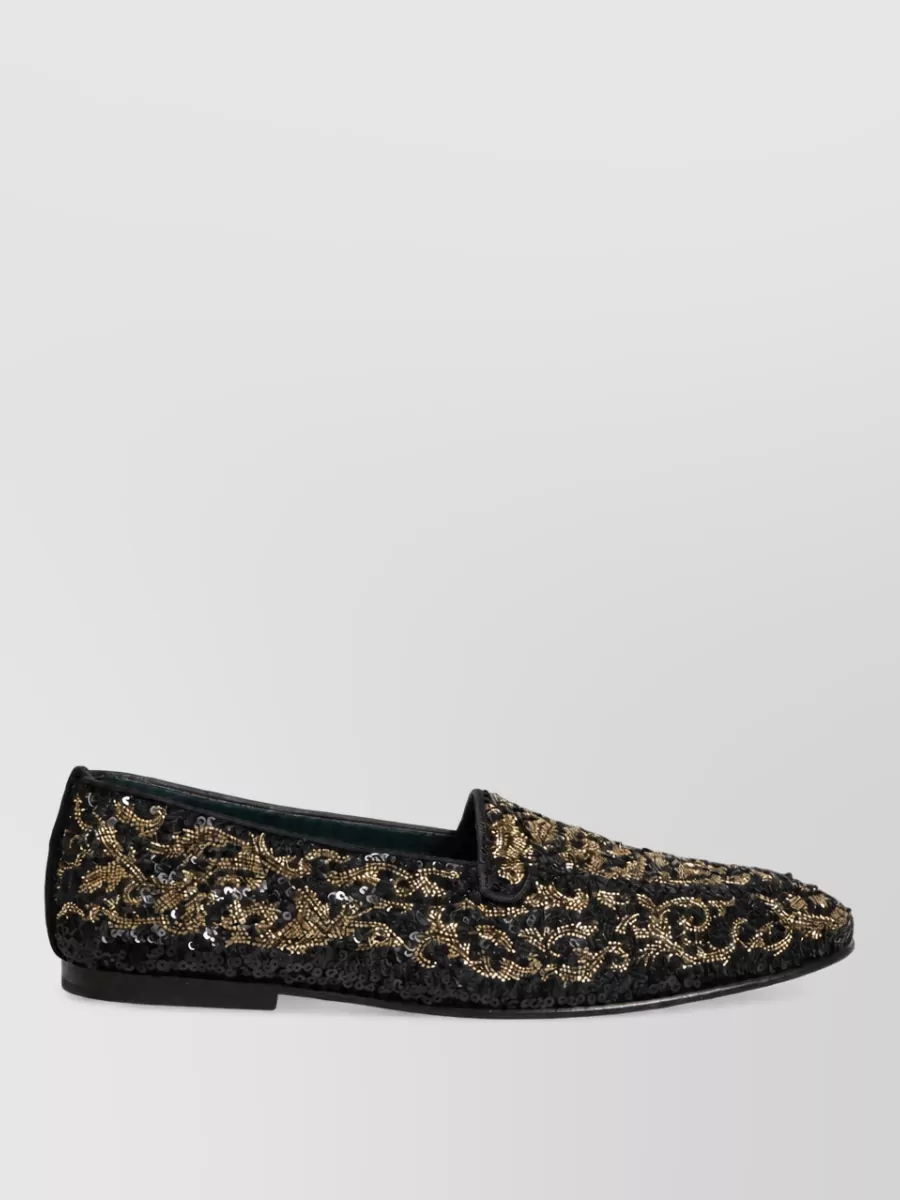Dolce&Gabbana Leather Embellished Slippers