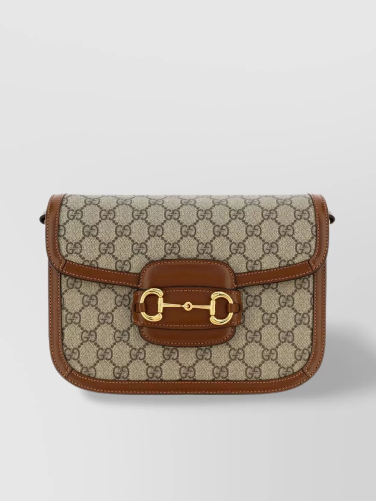 Gucci Horsebit Calfskin Shoulder Bag With Gold-tone Hardware In Brown
