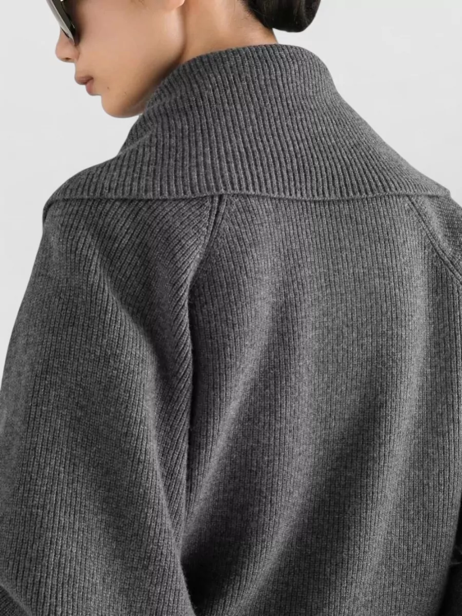 Dolce&Gabbana Ribbed Cropped Shawl Collar Double-Breasted Cardigan