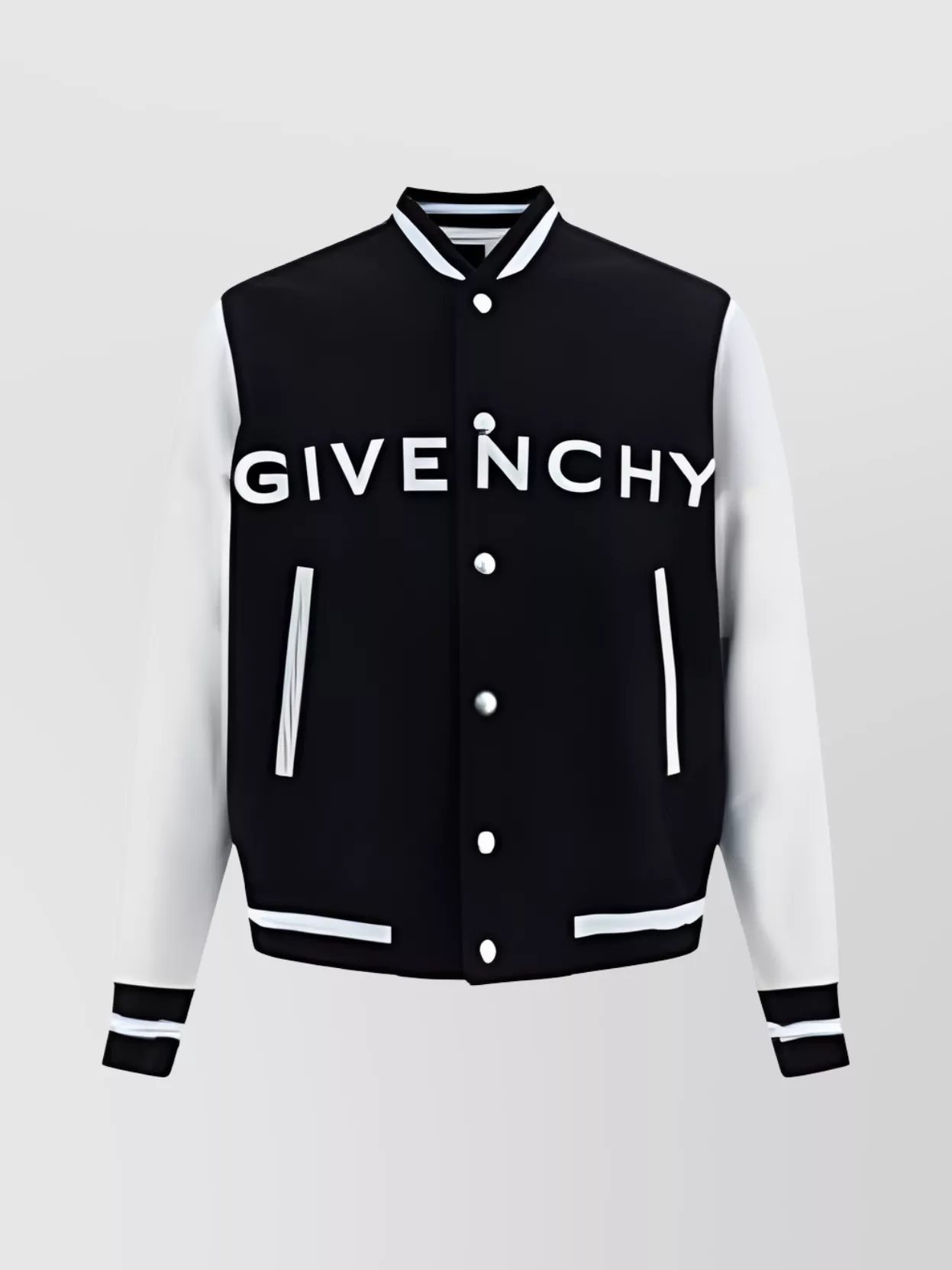 Shop Givenchy Varsity Jacket In Wool And Leather In Black