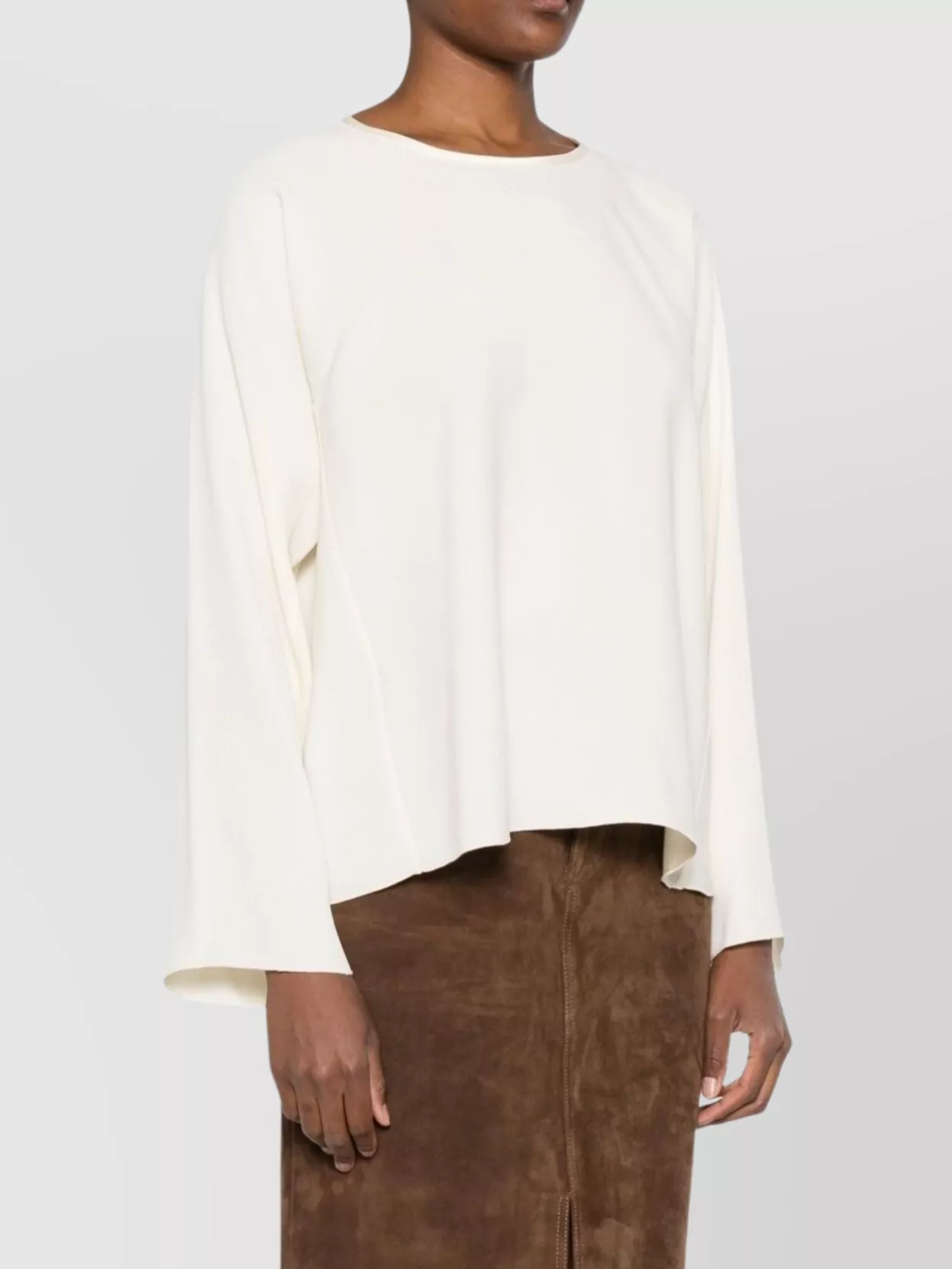 Forte Forte Relaxed Fit Long Sleeve Satin Top