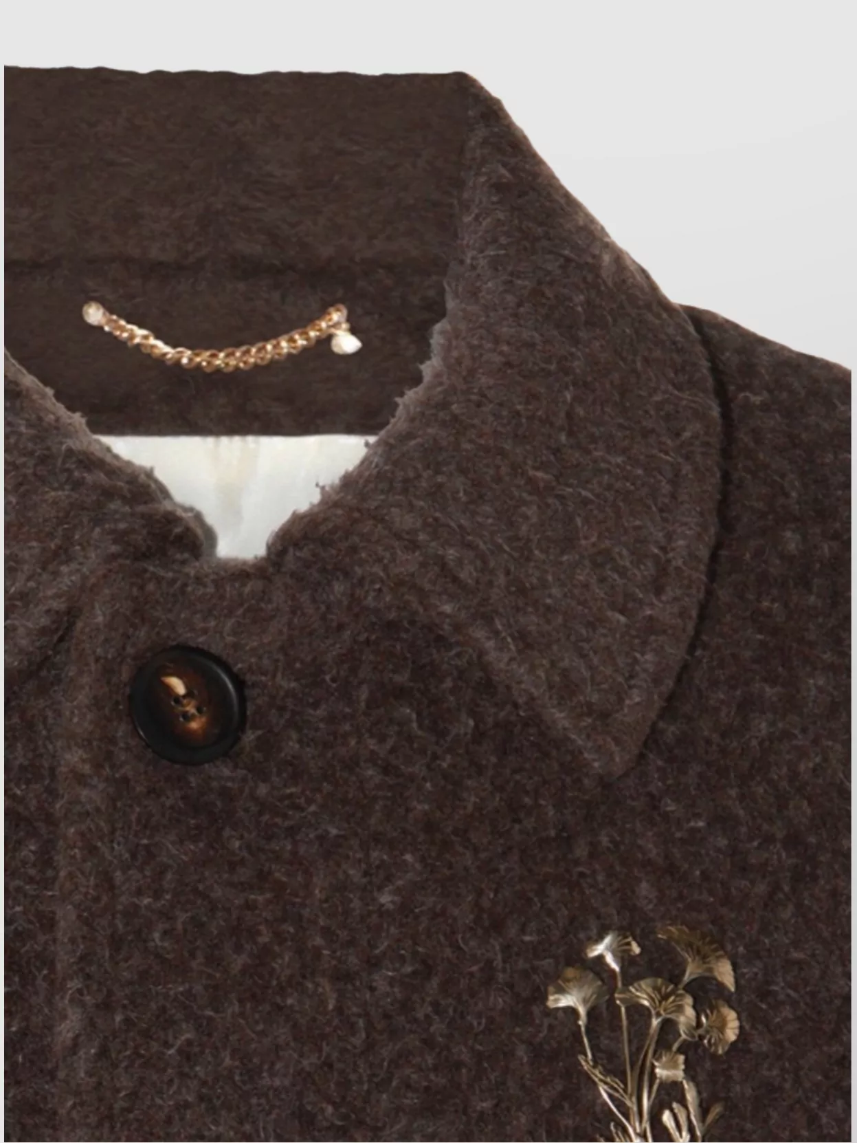 Golden Goose Long Sleeve Coat With Buttoned Cuffs And Chain