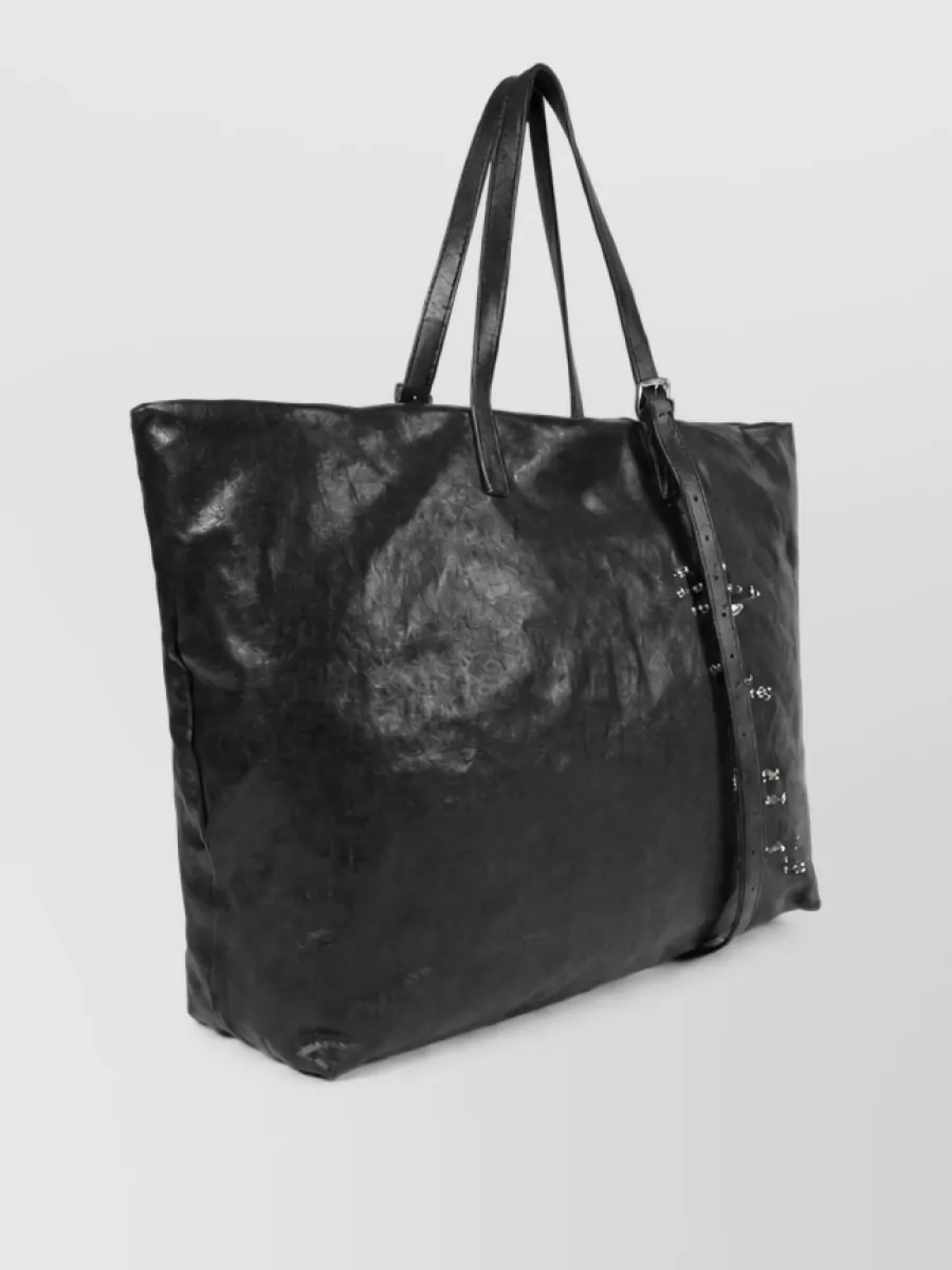 Ann Demeulemeester Leather Printed Tote Bag