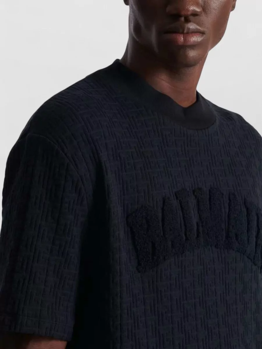 Balmain Monogram Terrycloth Regular-Fit T-Shirt