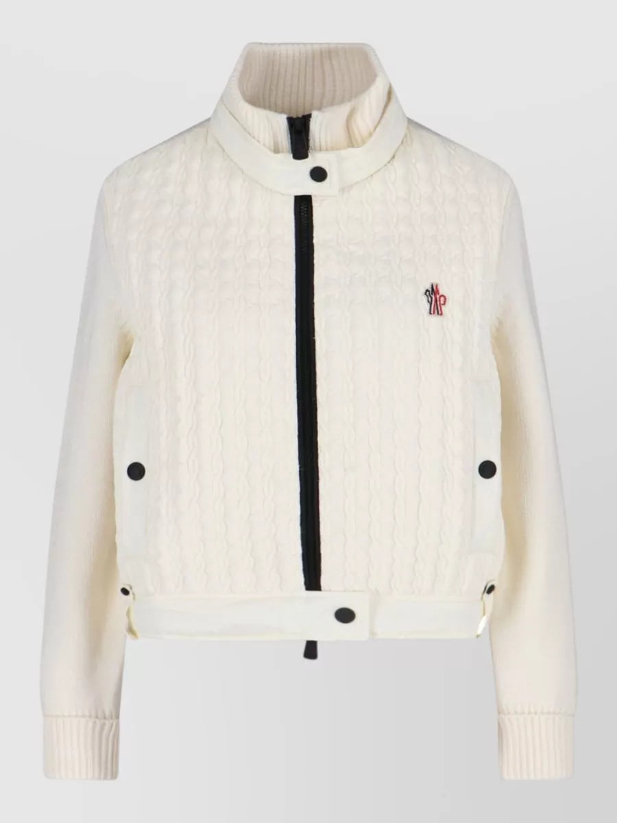 Moncler Grenoble wool ribbed high neck jacket