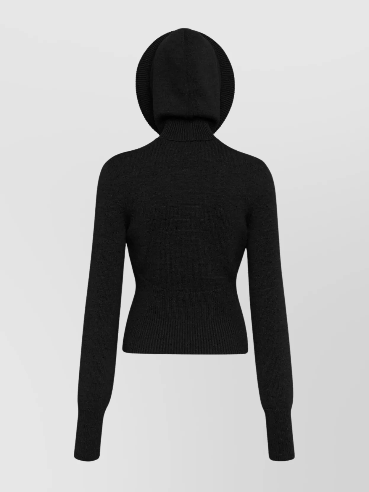 Alaïa Ribbed Sweater With Sculptural Hoodie Clothing