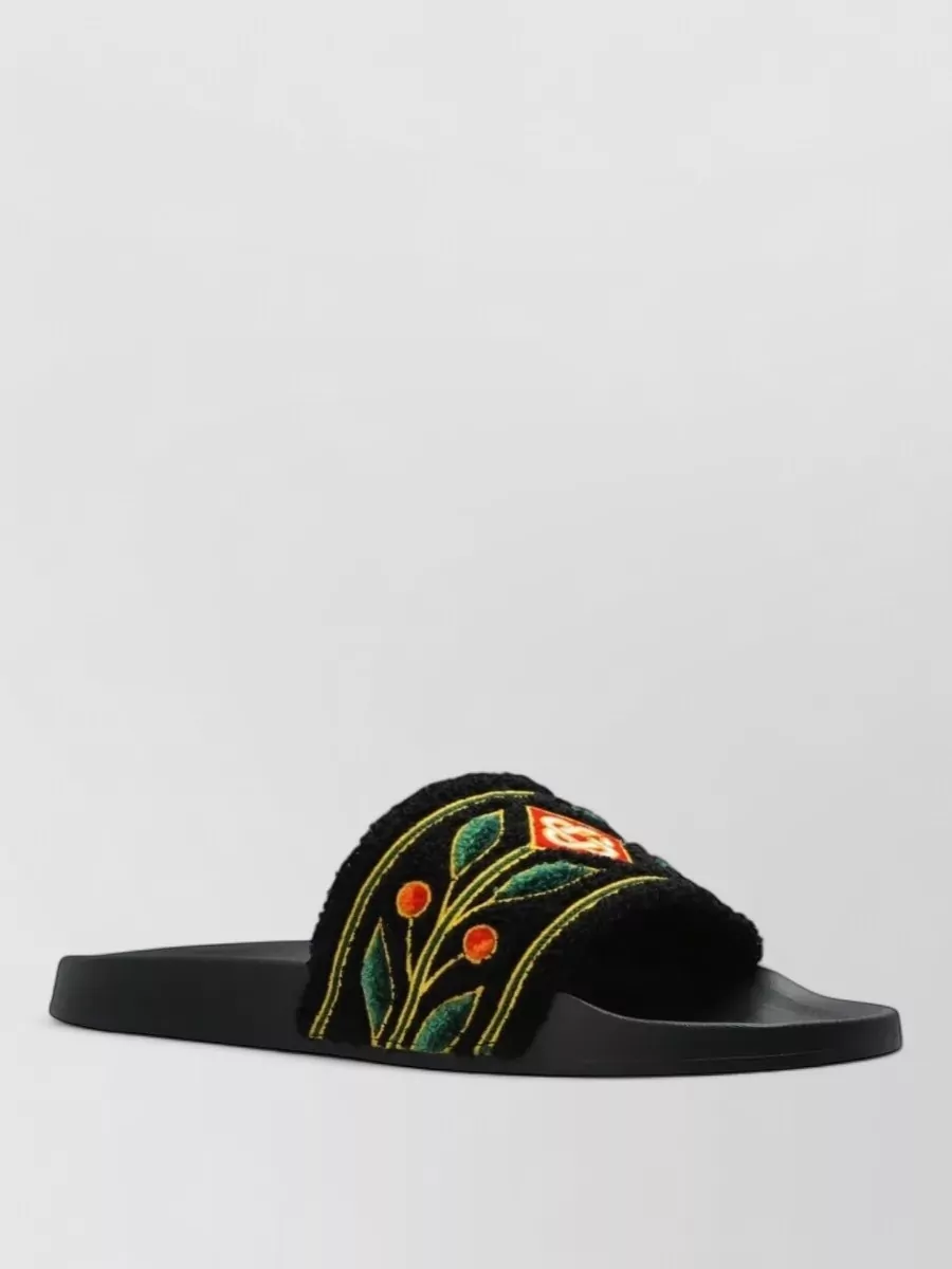 Casablanca embroidered terry slides