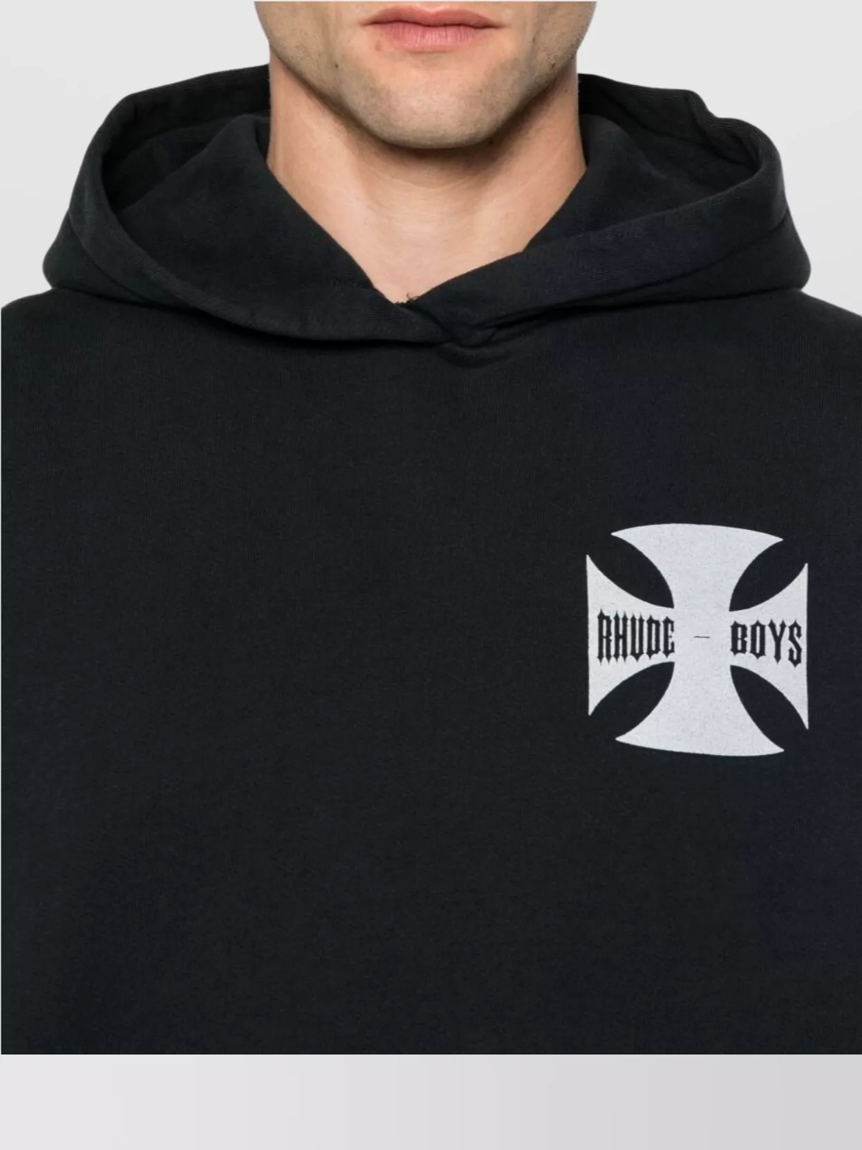 Rhude Hoodie Boys Front Pocket Cuffs Hem