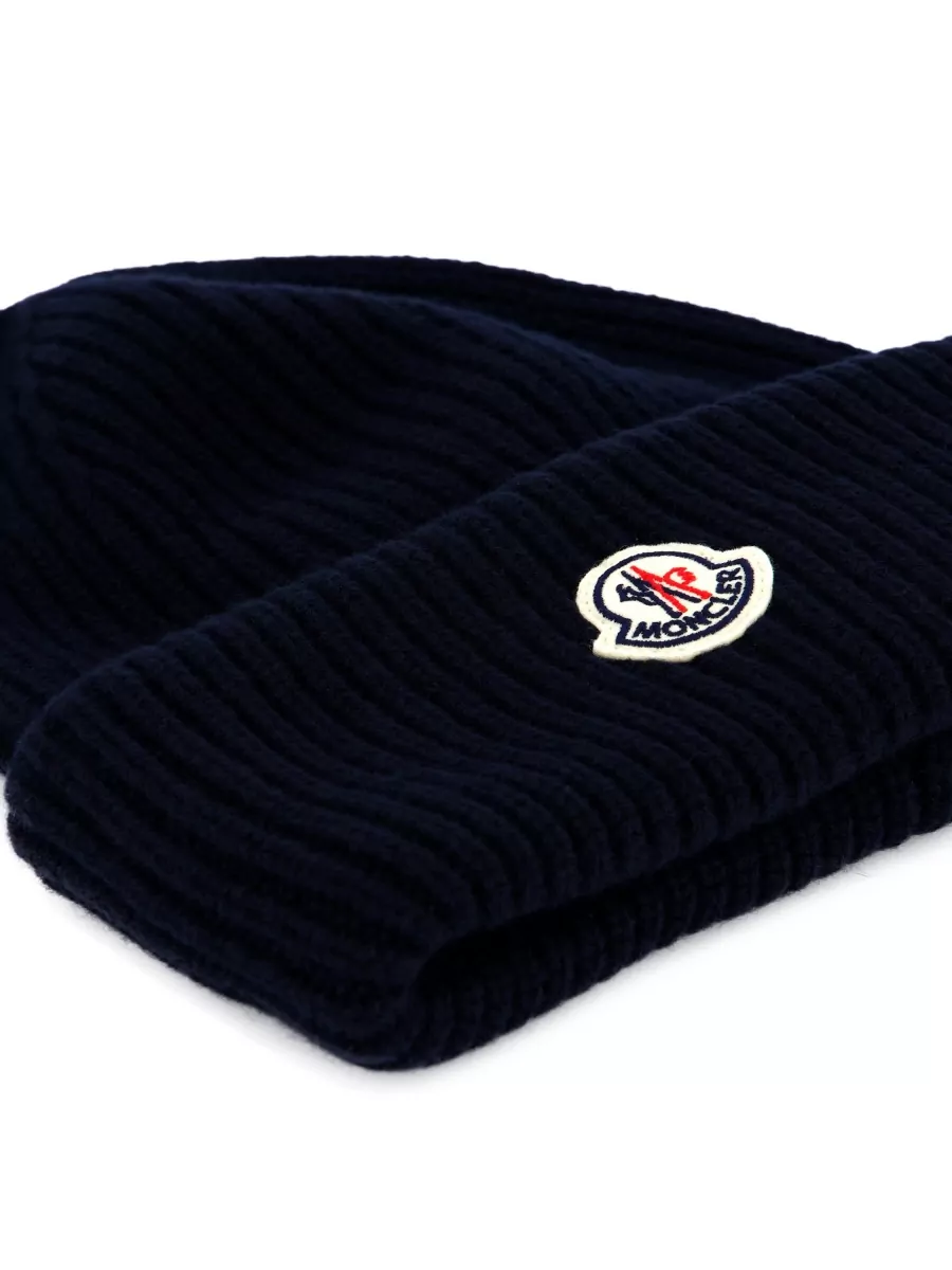 Moncler Cashmere Virgin Wool Ribbed Beanie