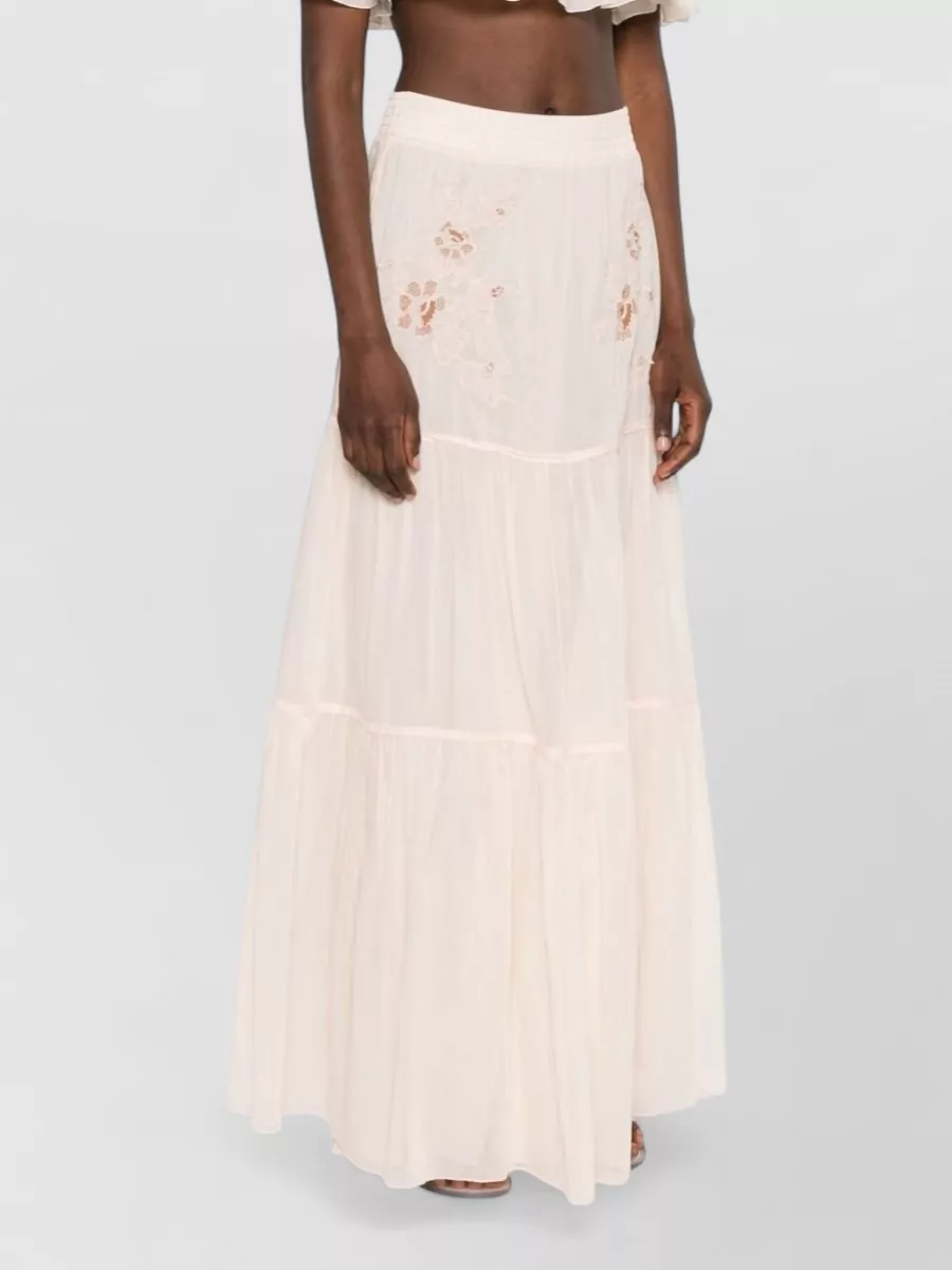 Ermanno Scervino Floral-Embroidered Long Skirt