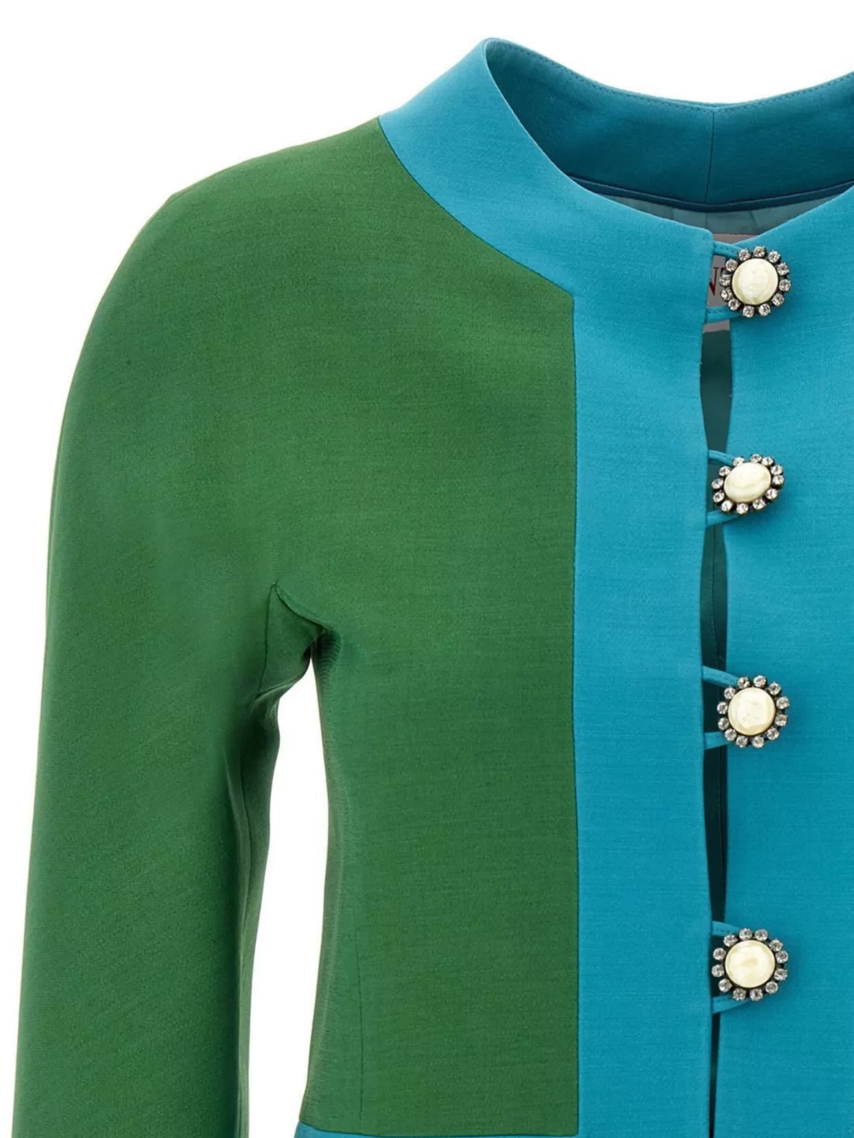 Valentino Short Green And Turquoise Jacket