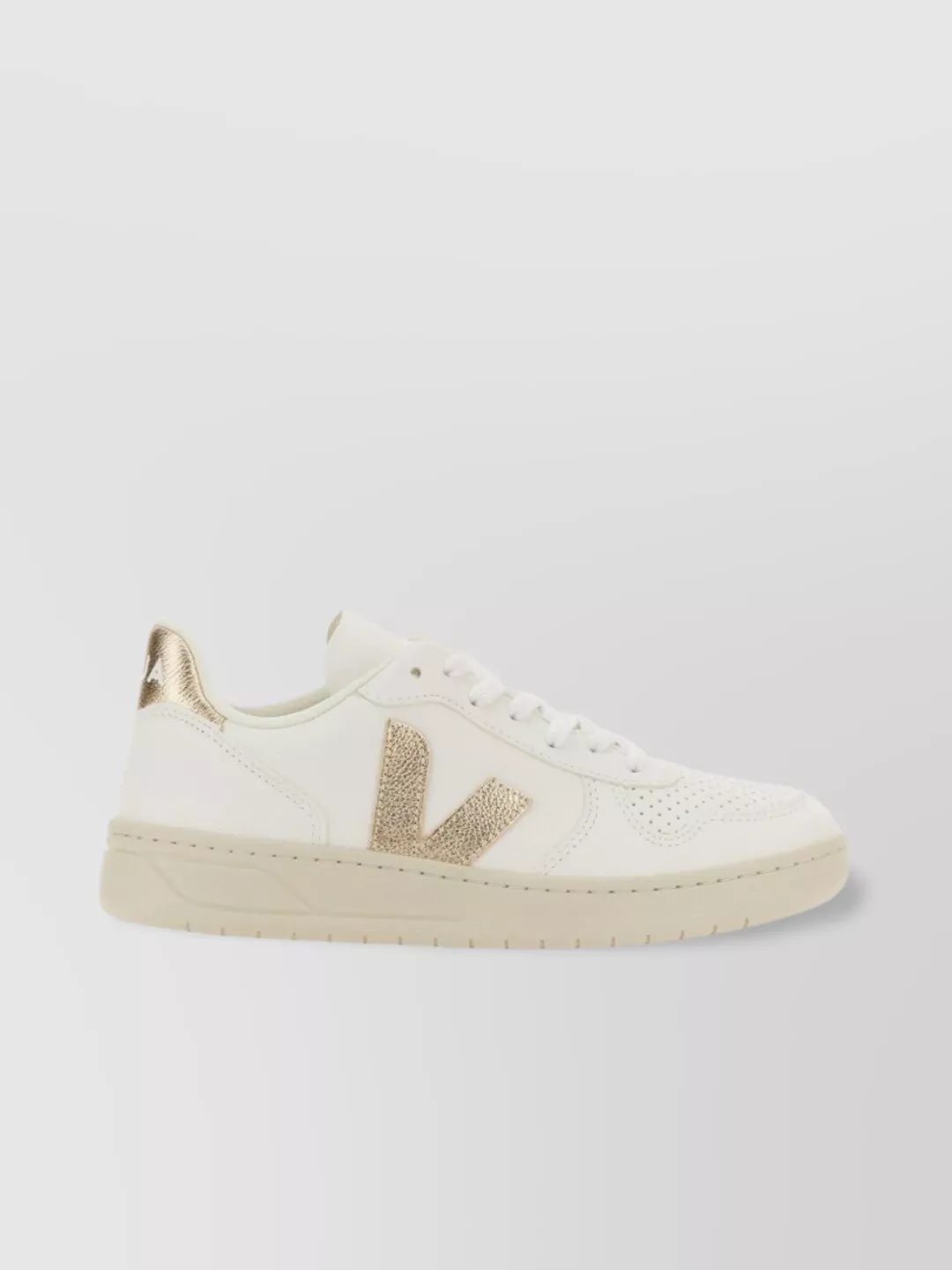 Veja V-10 Sneakers With Metallic Accents And Perforated Detailing
