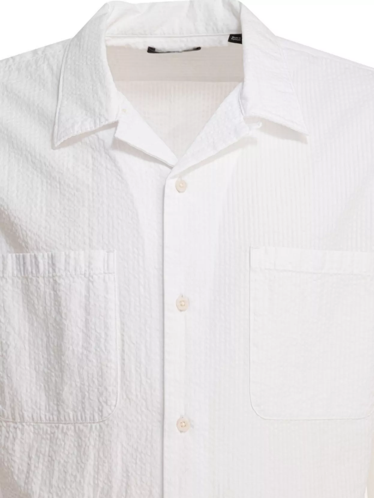 Vince Short Sleeves Textured Fabric Shirt With Chest Pockets