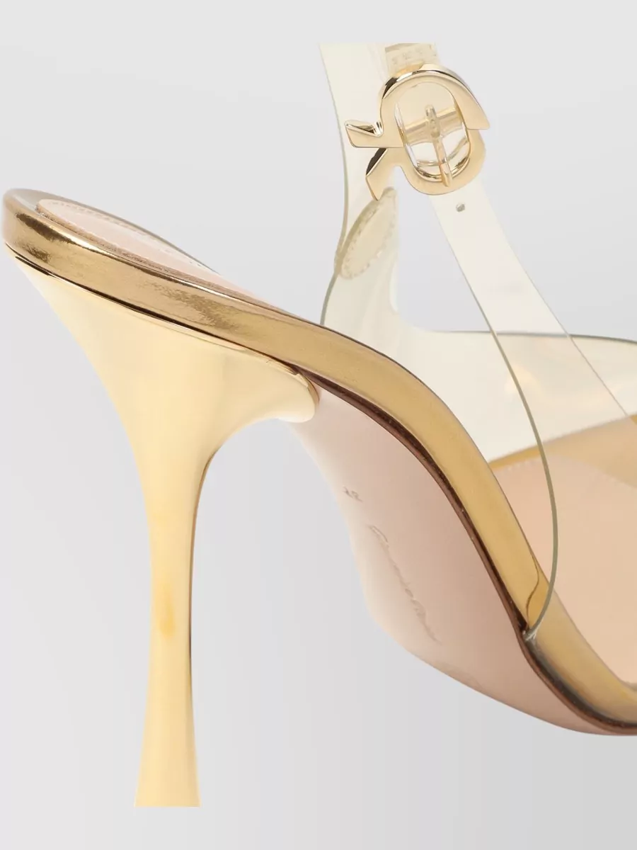 Gianvito Rossi Transparent Slingback Pump Gold Detail Design