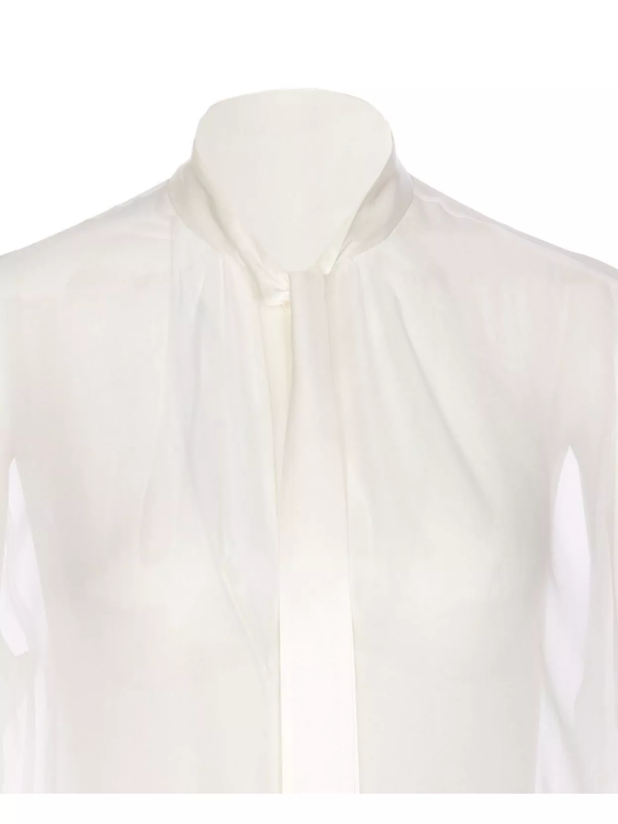 Dolce & Gabbana Sheer Fabric Tie Neck Long Sleeves