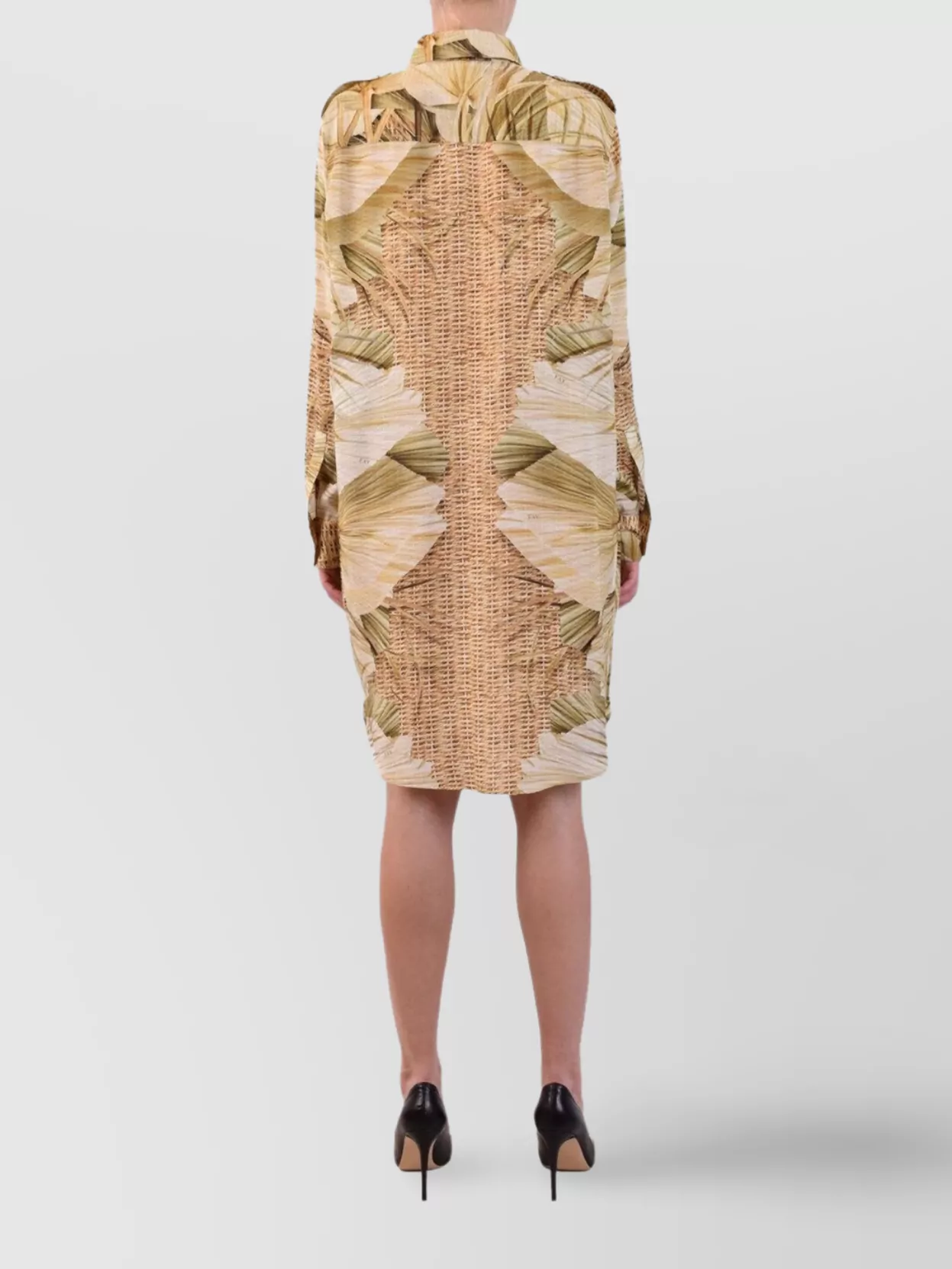 Fay Long Sleeve Printed High-Low Dress