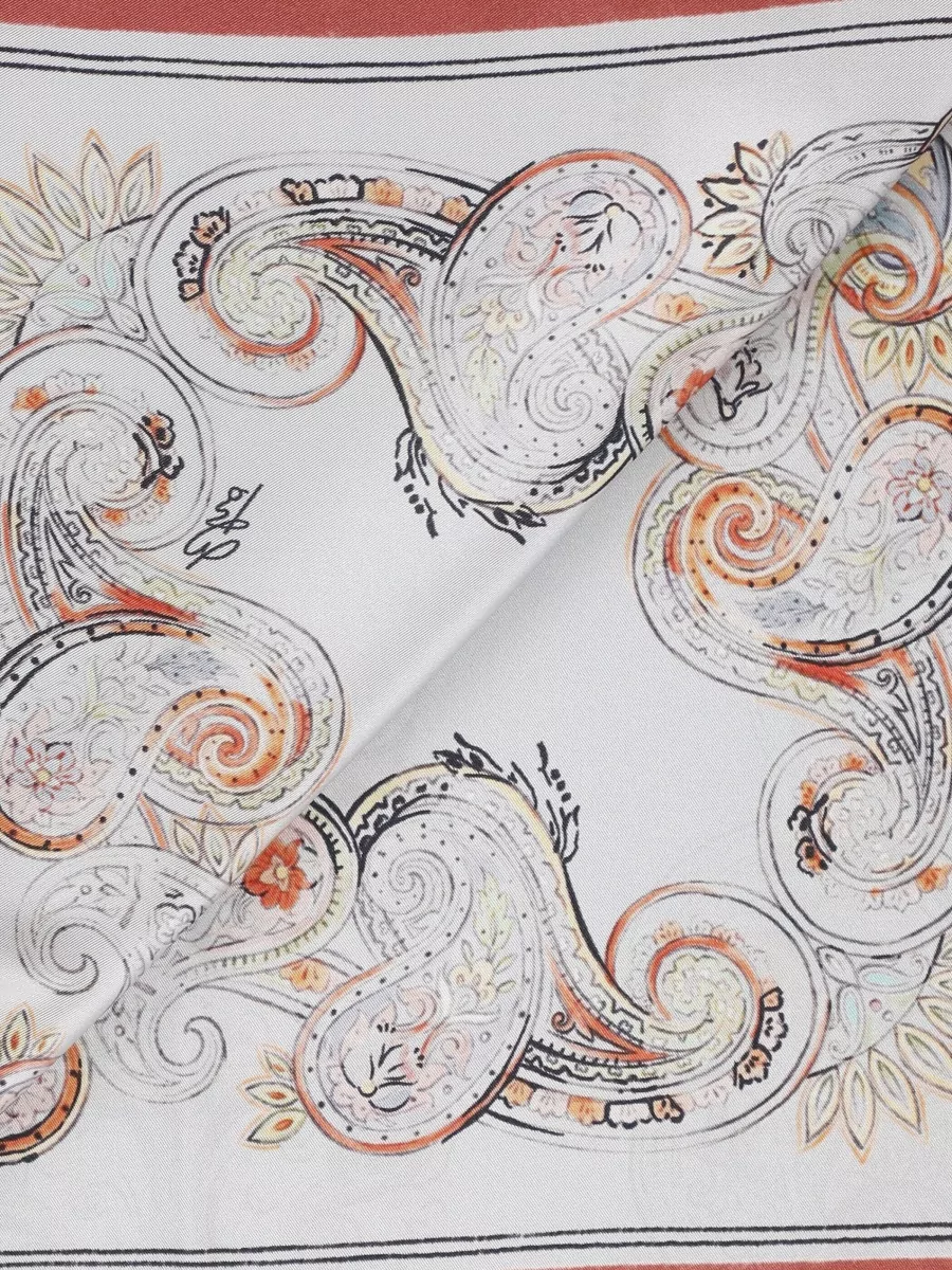 Etro Silk Paisley Fringed Scarf
