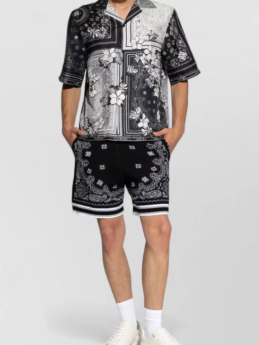 Amiri Bandana Knit Shorts Elastic Waistband